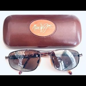 Original Maui Jim Mens Sunglasses with brown Leather Case